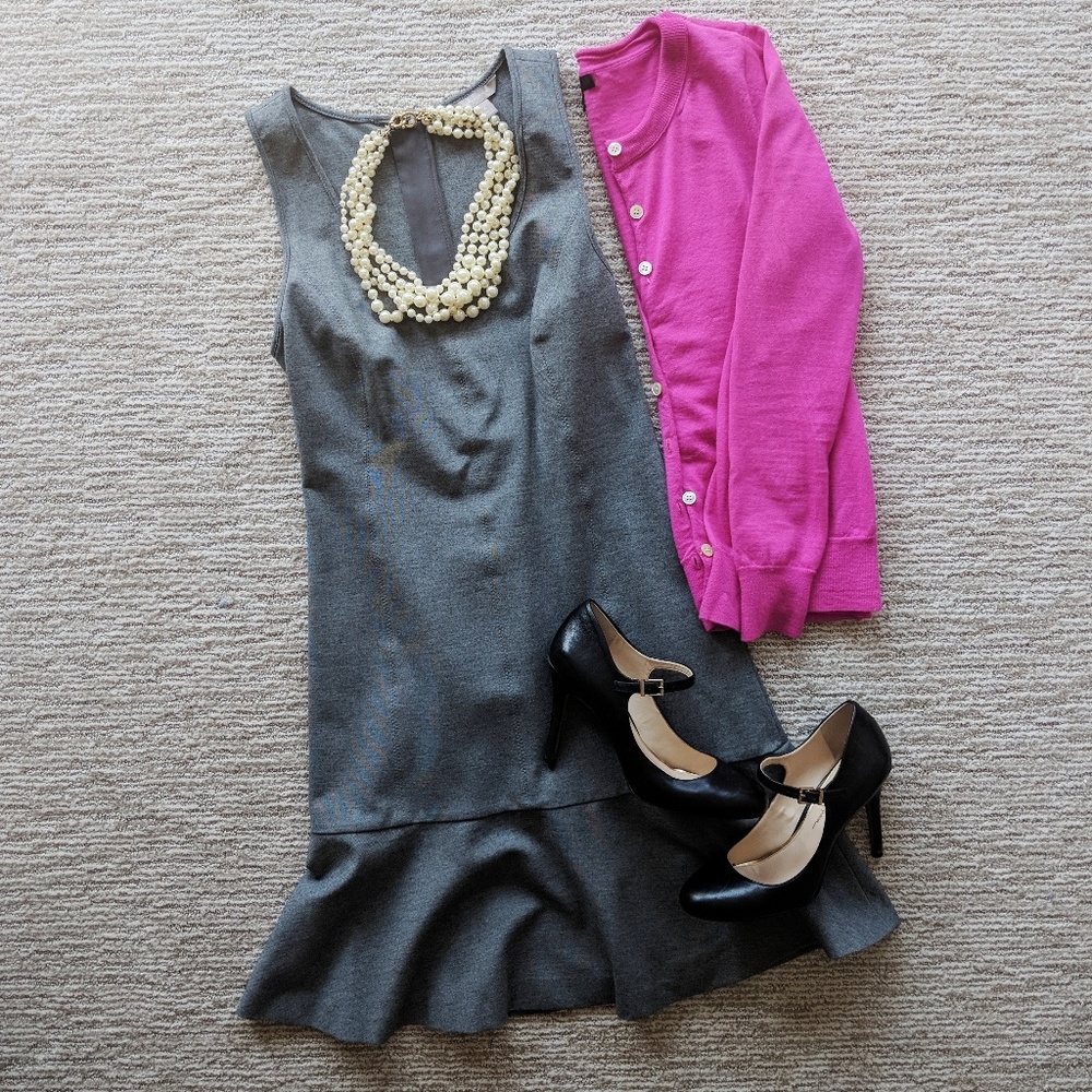 Grey drop waist dress
